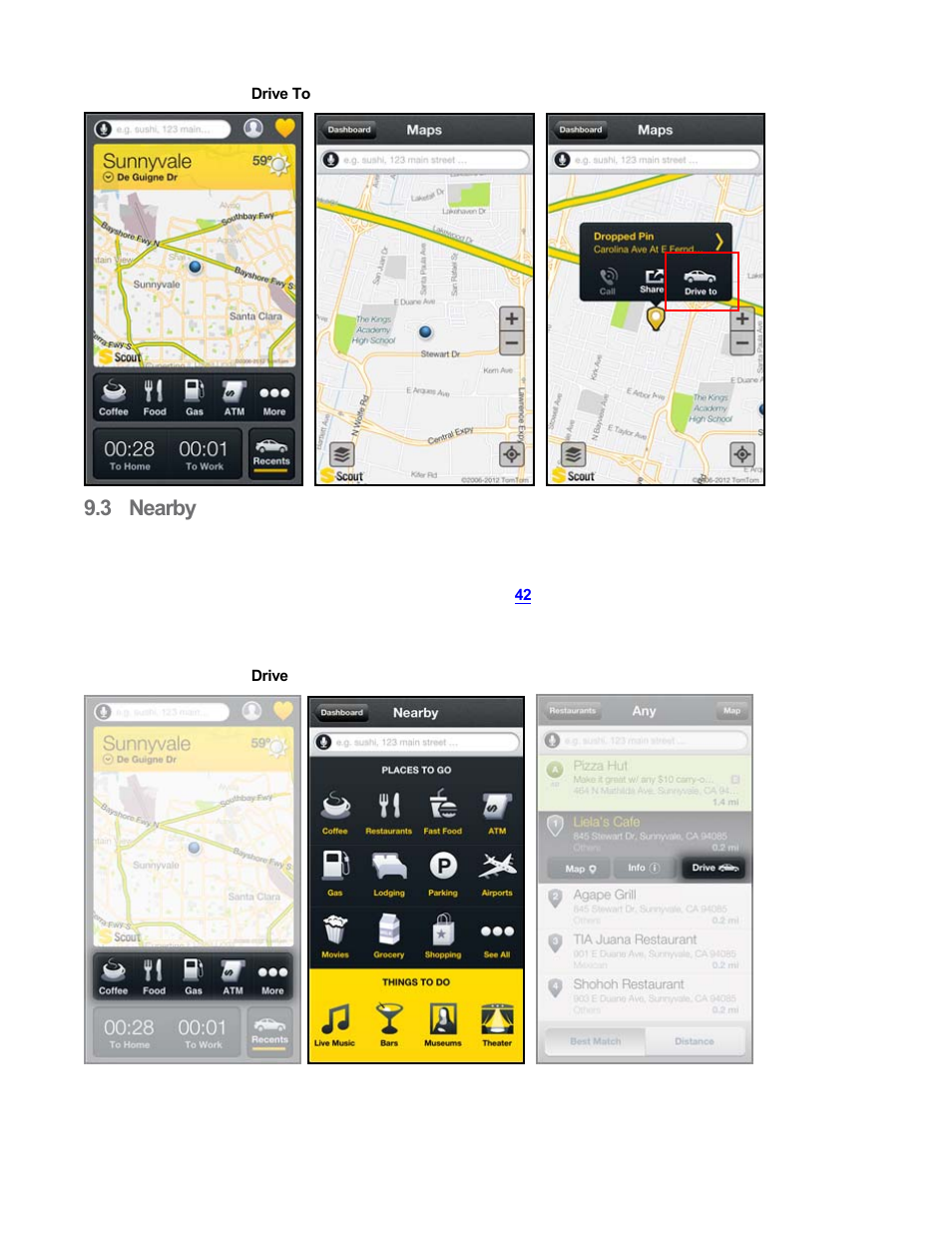 3 nearby, Nearby | Telenav Scout v1.8 for iPhone (open market) User Manual | Page 18 / 67