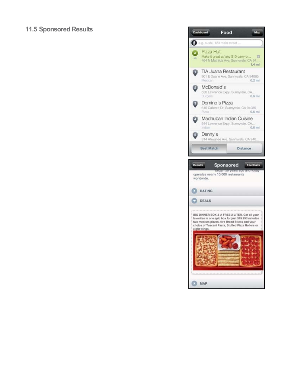 5 sponsored results, Sponsored results | Telenav Scout v1.8 for iPhone (open market) User Manual | Page 49 / 67