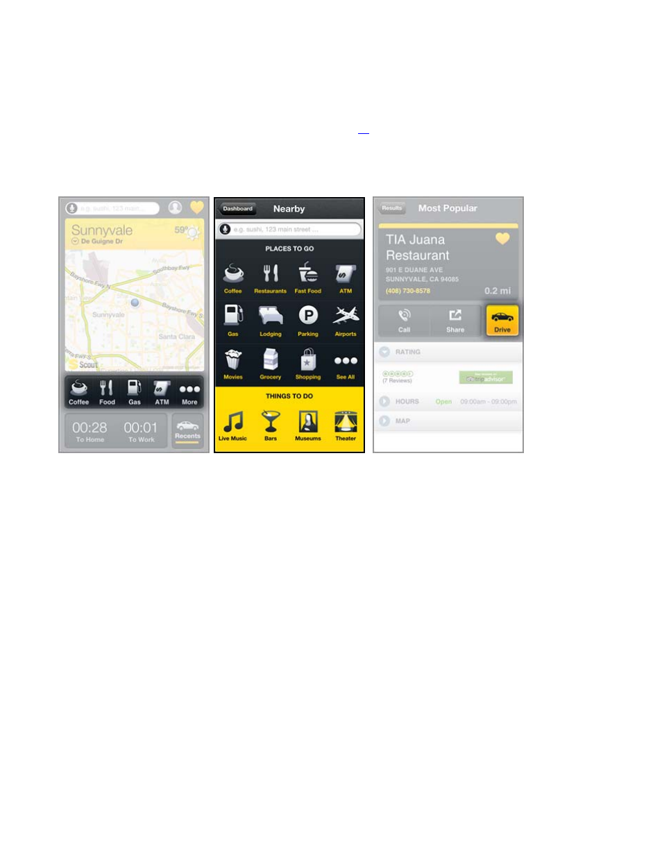 3 nearby, Nearby | Telenav Scout v1.7 for iPhone (open market) User Manual | Page 17 / 65