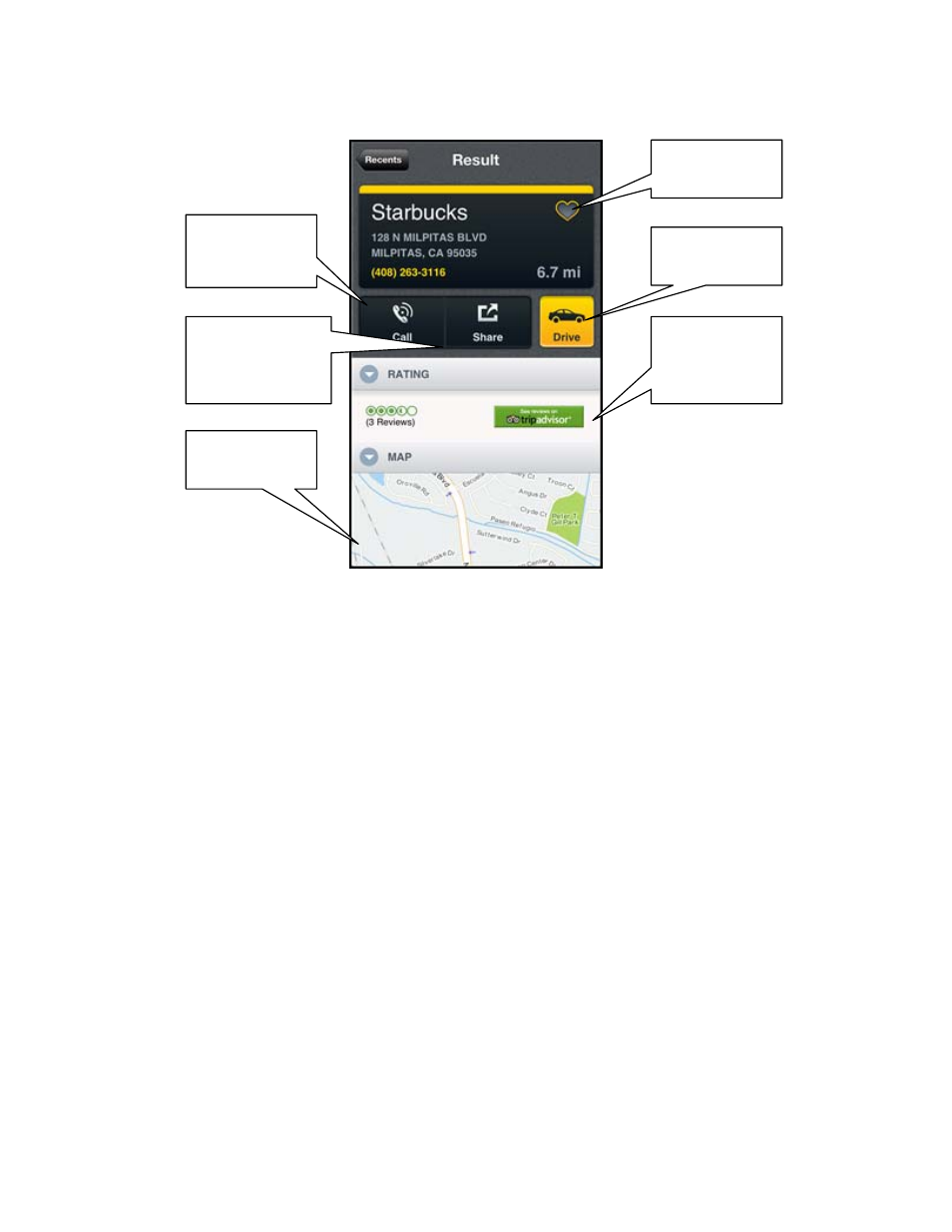 7 my places, My places | Telenav Scout v1.7 for iPhone (open market) User Manual | Page 21 / 65