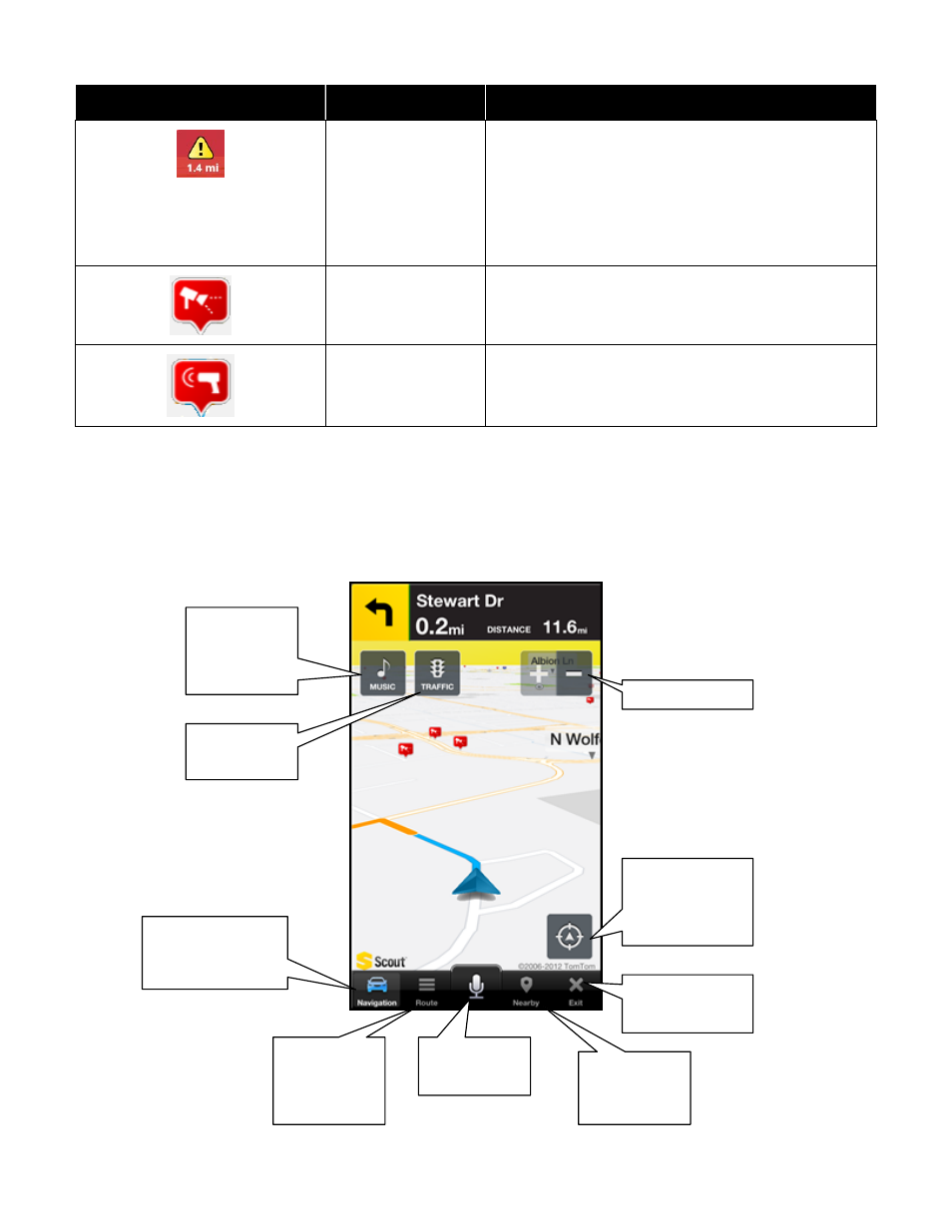 16 navigation toolbar options, Navigation toolbar options | Telenav Scout v1.7 for iPhone (open market) User Manual | Page 28 / 65