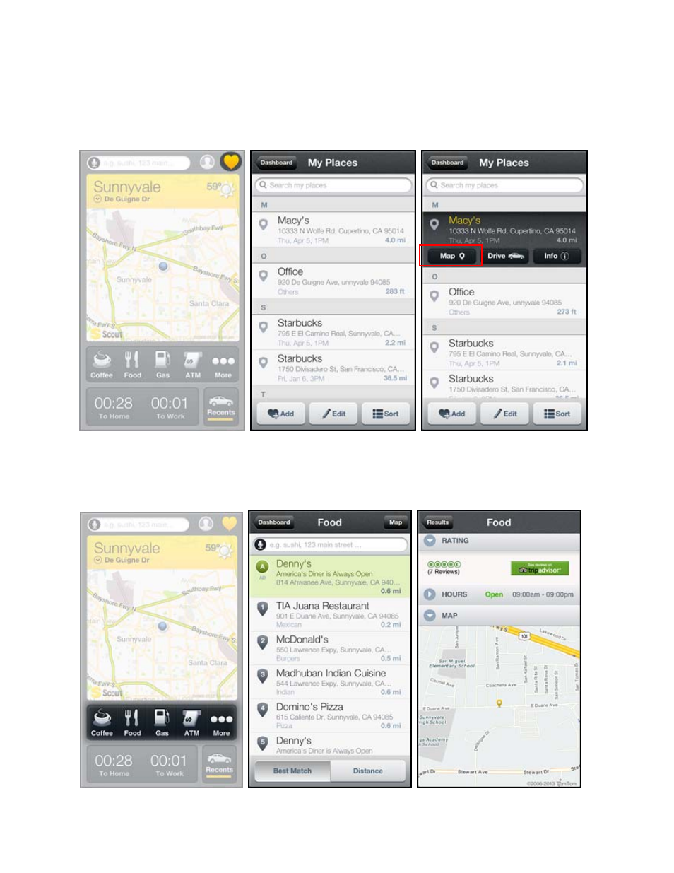 3 other ways to view a map, Other ways to view a map | Telenav Scout v1.7 for iPhone (open market) User Manual | Page 39 / 65