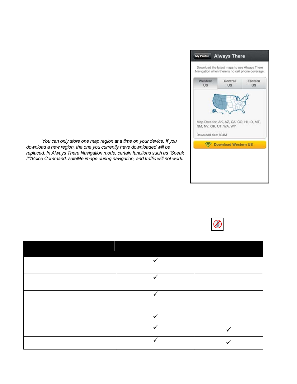 4 maps on my device, 1 online vs. offline features, Maps on my device | Online vs. offline features | Telenav Scout v1.7 for iPhone (open market) User Manual | Page 54 / 65