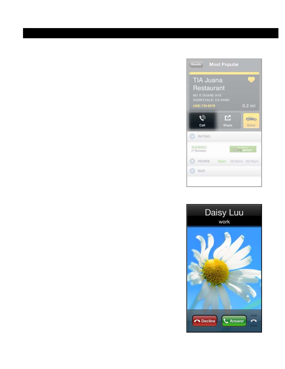 Suspending scout, 1 making a phone call from scout, 2 taking an incoming call | Making a phone call from scout, Taking an incoming call | Telenav Scout v1.7 for iPhone (open market) User Manual | Page 57 / 65