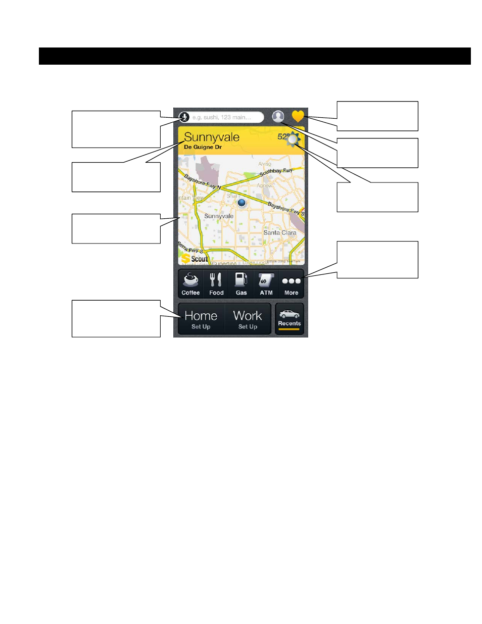 Dashboard | Telenav Scout v1.6 for iPhone (open market) User Manual | Page 13 / 65