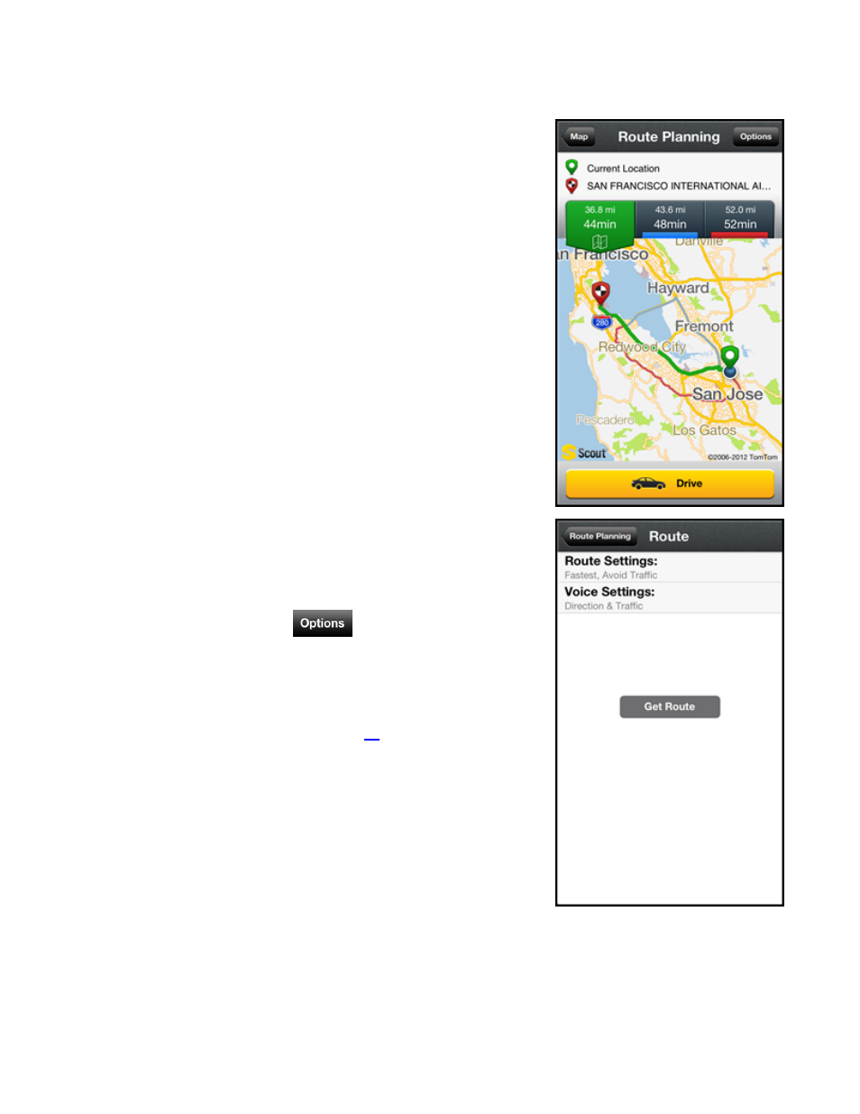 9 route planning screen, 1 editing your route, Route planning screen | Editing your route | Telenav Scout v1.6 for iPhone (open market) User Manual | Page 21 / 65