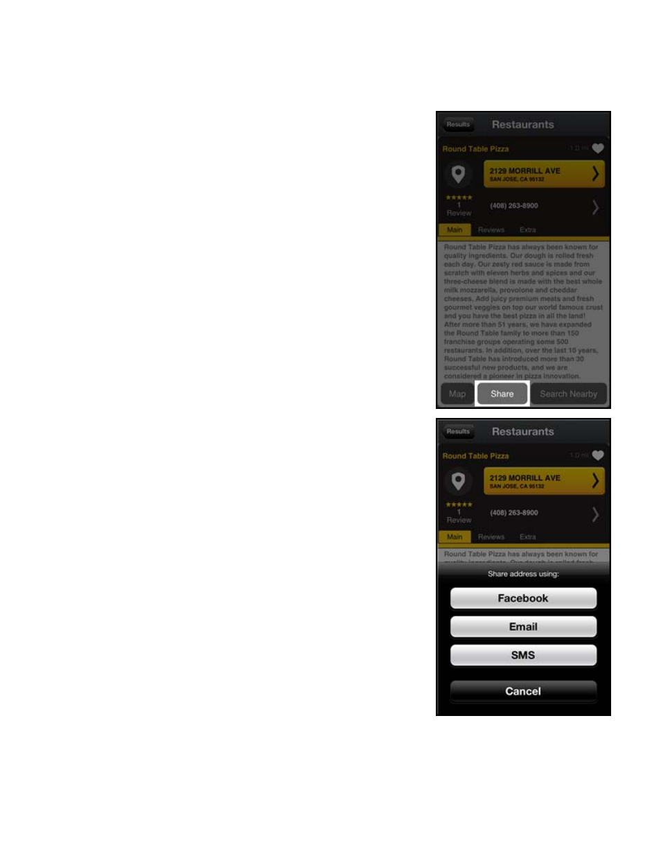 9 share address, Share address | Telenav Scout v1.6 for iPhone (open market) User Manual | Page 49 / 65