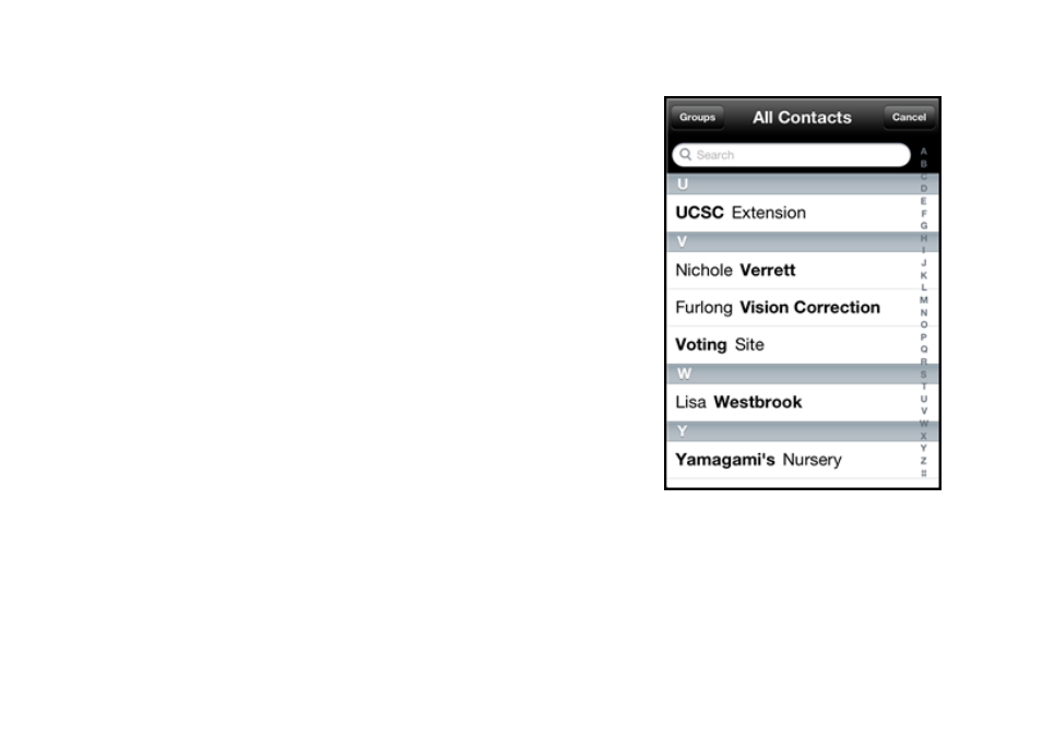 8 contacts | Telenav Scout v1.5 for iPhone (open market) User Manual | Page 39 / 120