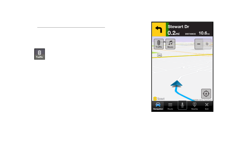 Avoiding traffic from traffic summary | Telenav Scout v1.5 for iPhone (open market) User Manual | Page 62 / 120