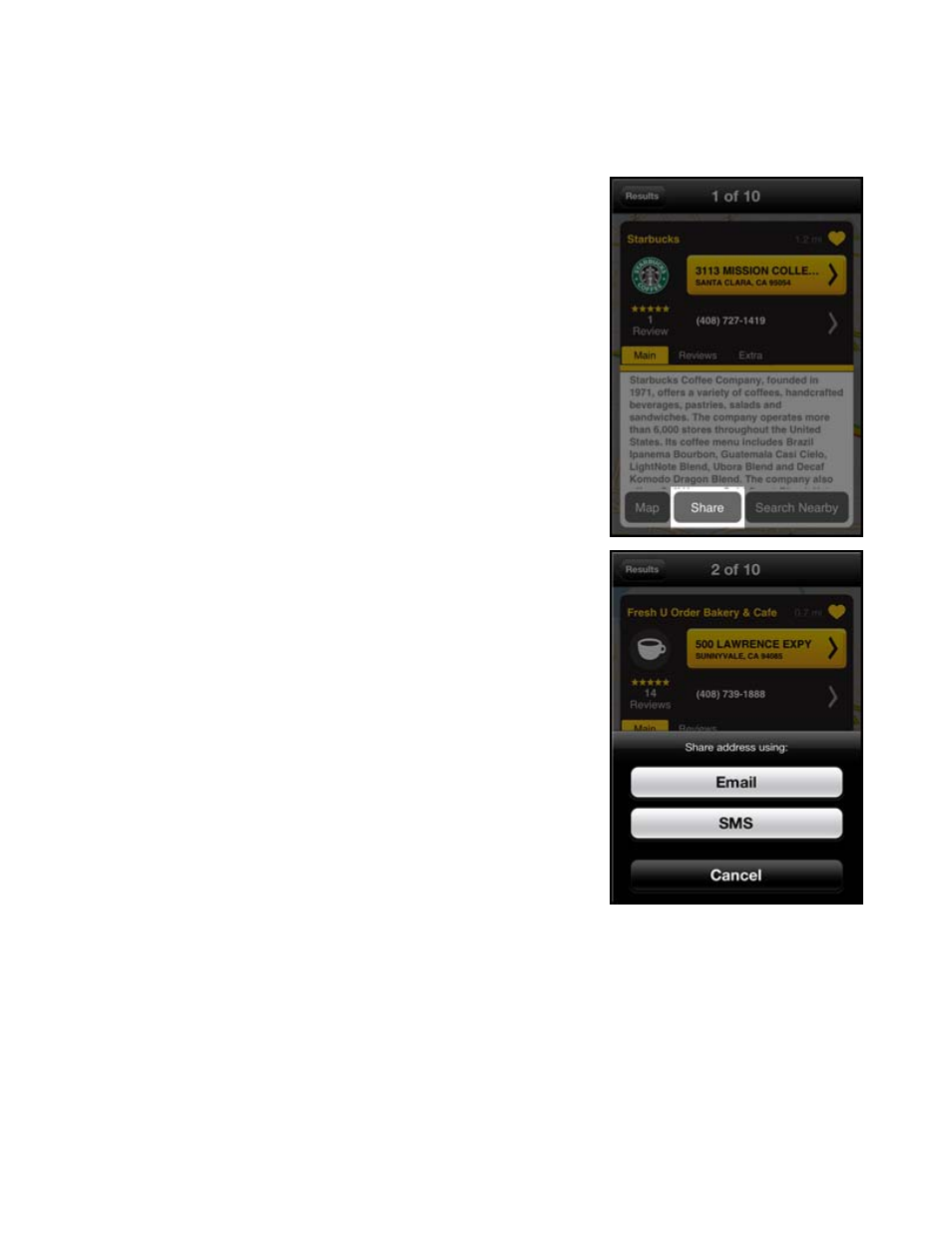 7 share address | Telenav Scout v1.5 for iPhone (open market) User Manual | Page 92 / 120
