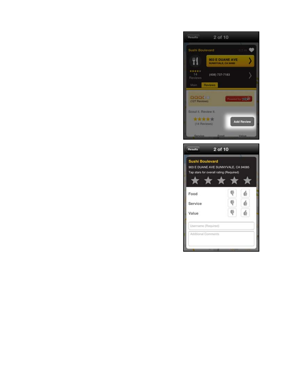 1 submit your own rating and review | Telenav Scout v1.5 for iPhone (open market) User Manual | Page 94 / 120