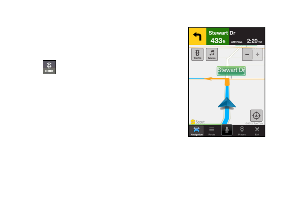 Avoiding traffic from traffic summary | Telenav Scout v1.2 for iPhone (open market) User Manual | Page 67 / 131