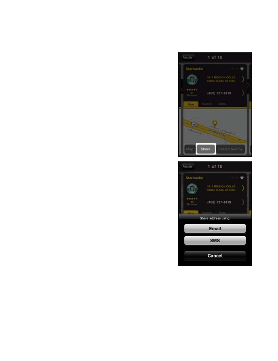 7 share address | Telenav Scout v1.2 for iPhone (open market) User Manual | Page 97 / 131