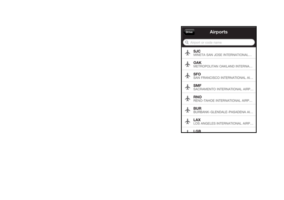 9 airports, 10 other way to get directions | Telenav Scout v1.1 for iPhone (open market) User Manual | Page 42 / 129