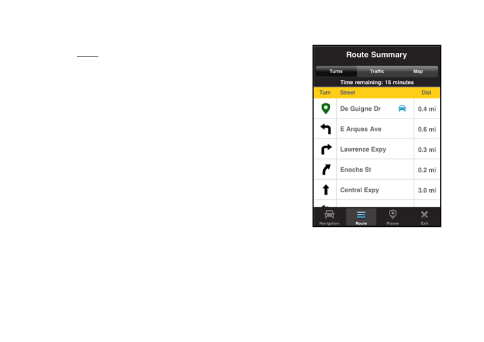 Turns | Telenav Scout v1.1 for iPhone (open market) User Manual | Page 60 / 129