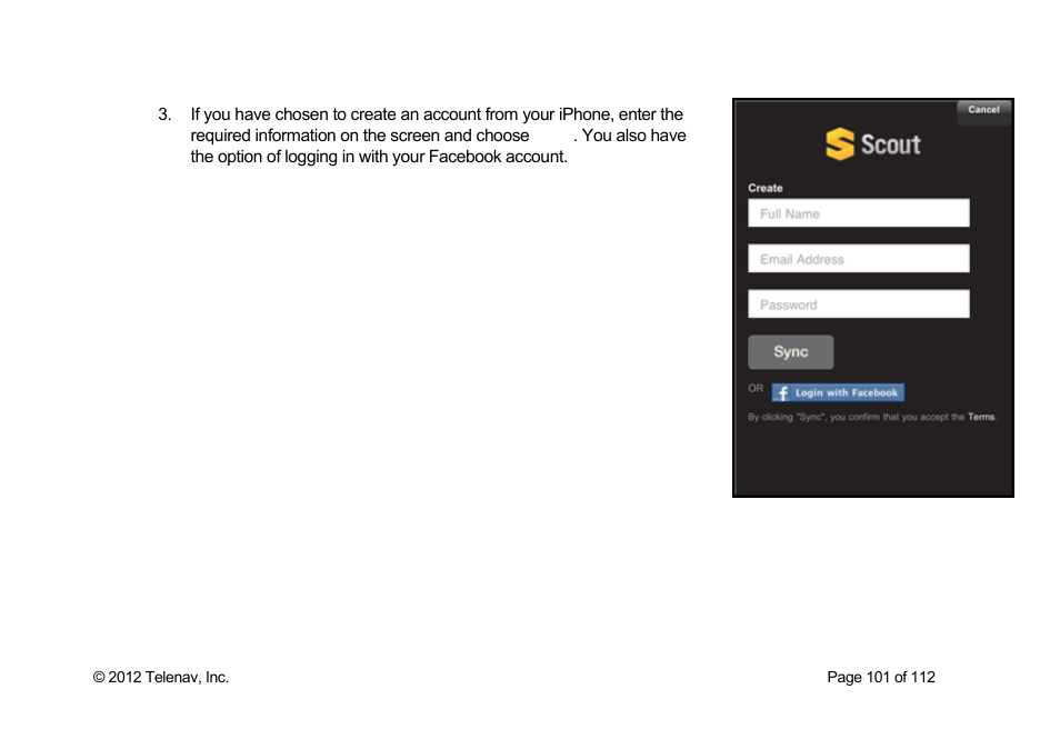 Telenav Scout v1.0 for iPhone (open market) User Manual | Page 101 / 112