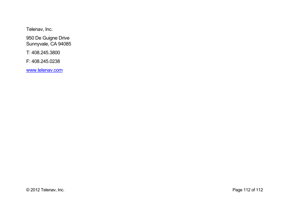 Telenav Scout v1.0 for iPhone (open market) User Manual | Page 112 / 112