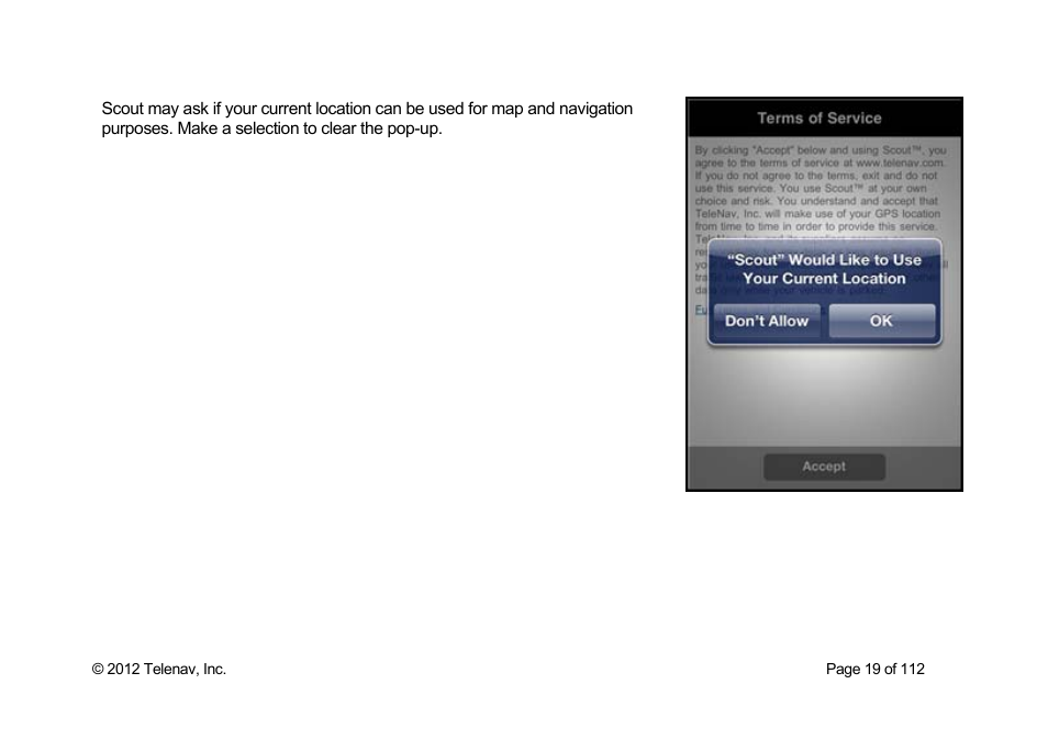 Telenav Scout v1.0 for iPhone (open market) User Manual | Page 19 / 112