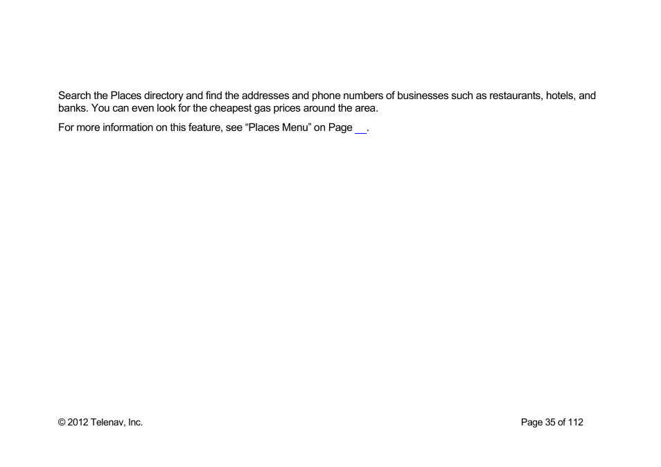Places | Telenav Scout v1.0 for iPhone (open market) User Manual | Page 35 / 112