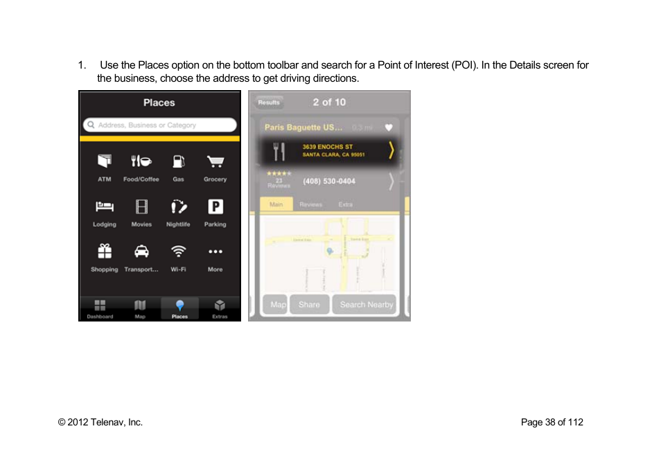 Telenav Scout v1.0 for iPhone (open market) User Manual | Page 38 / 112