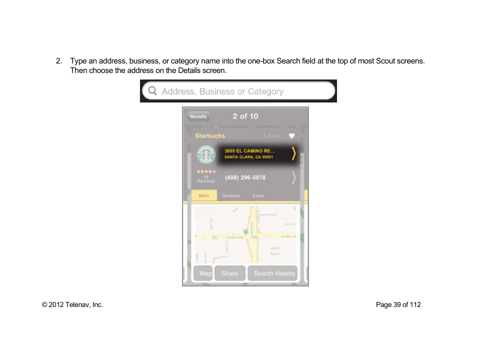 Telenav Scout v1.0 for iPhone (open market) User Manual | Page 39 / 112
