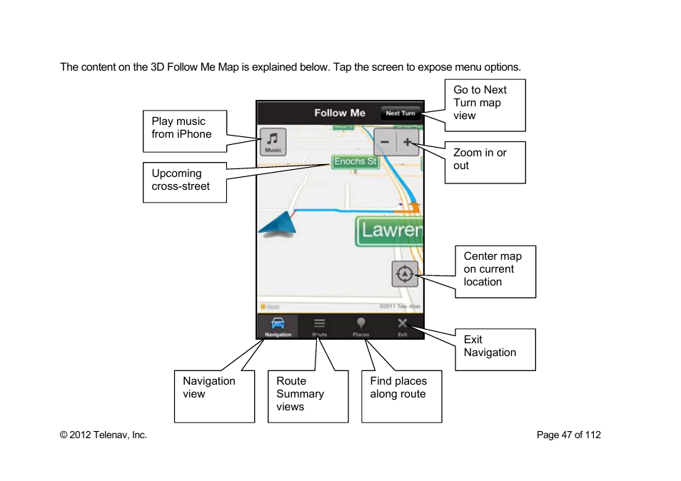 Telenav Scout v1.0 for iPhone (open market) User Manual | Page 47 / 112
