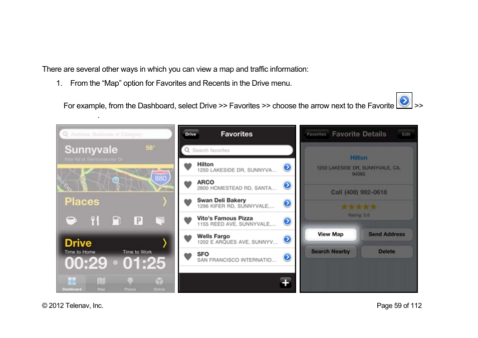 Other ways to view a map | Telenav Scout v1.0 for iPhone (open market) User Manual | Page 59 / 112