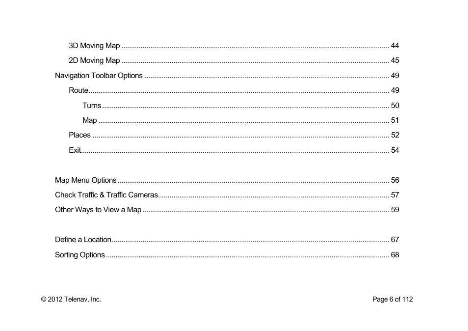 Telenav Scout v1.0 for iPhone (open market) User Manual | Page 6 / 112