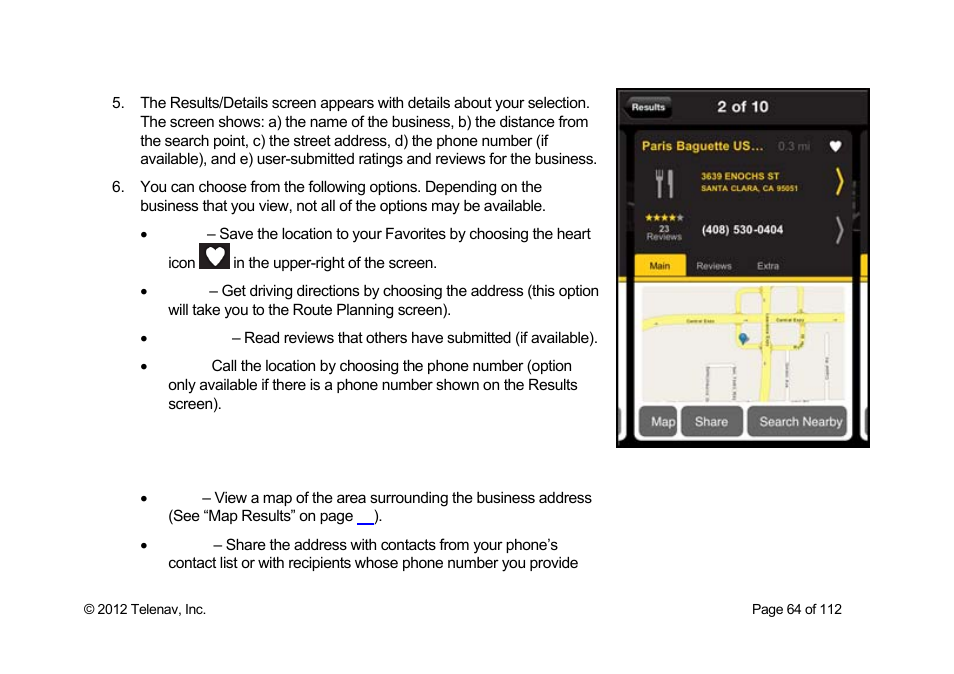 Telenav Scout v1.0 for iPhone (open market) User Manual | Page 64 / 112