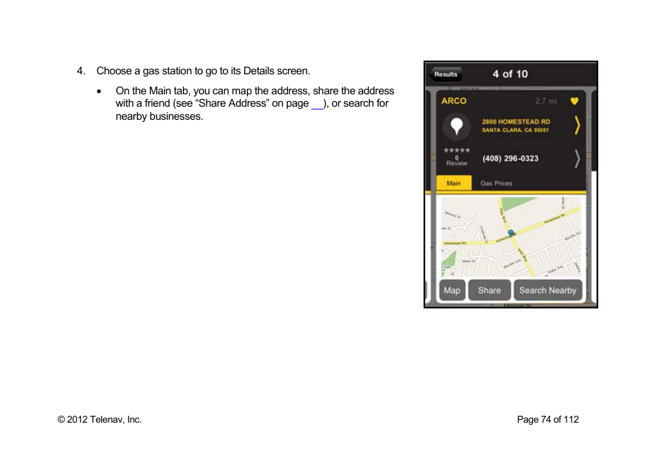 Telenav Scout v1.0 for iPhone (open market) User Manual | Page 74 / 112