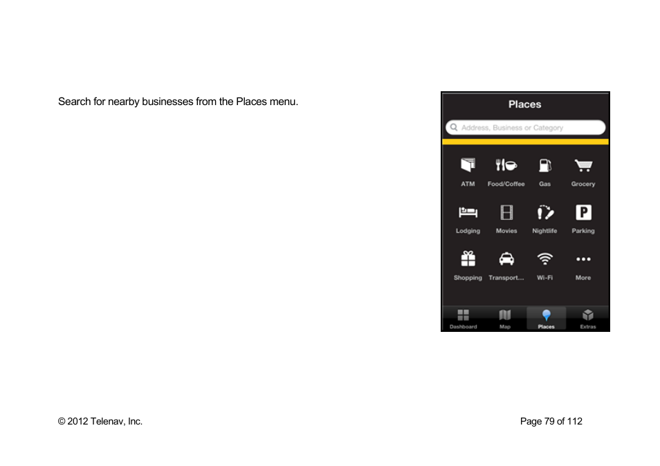 Search nearby | Telenav Scout v1.0 for iPhone (open market) User Manual | Page 79 / 112