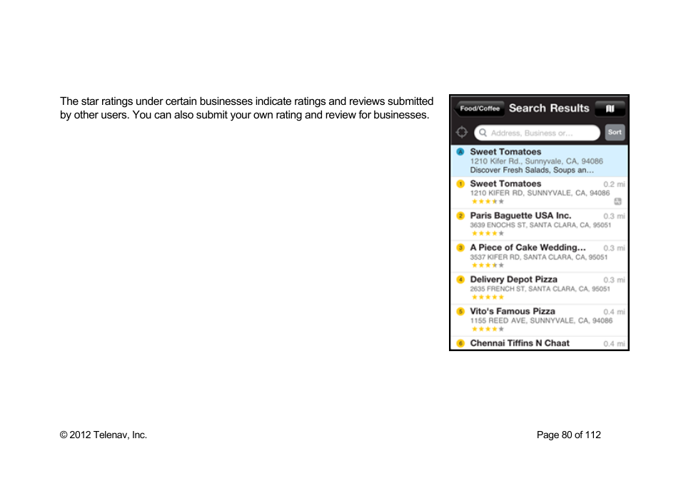 Ratings and reviews | Telenav Scout v1.0 for iPhone (open market) User Manual | Page 80 / 112