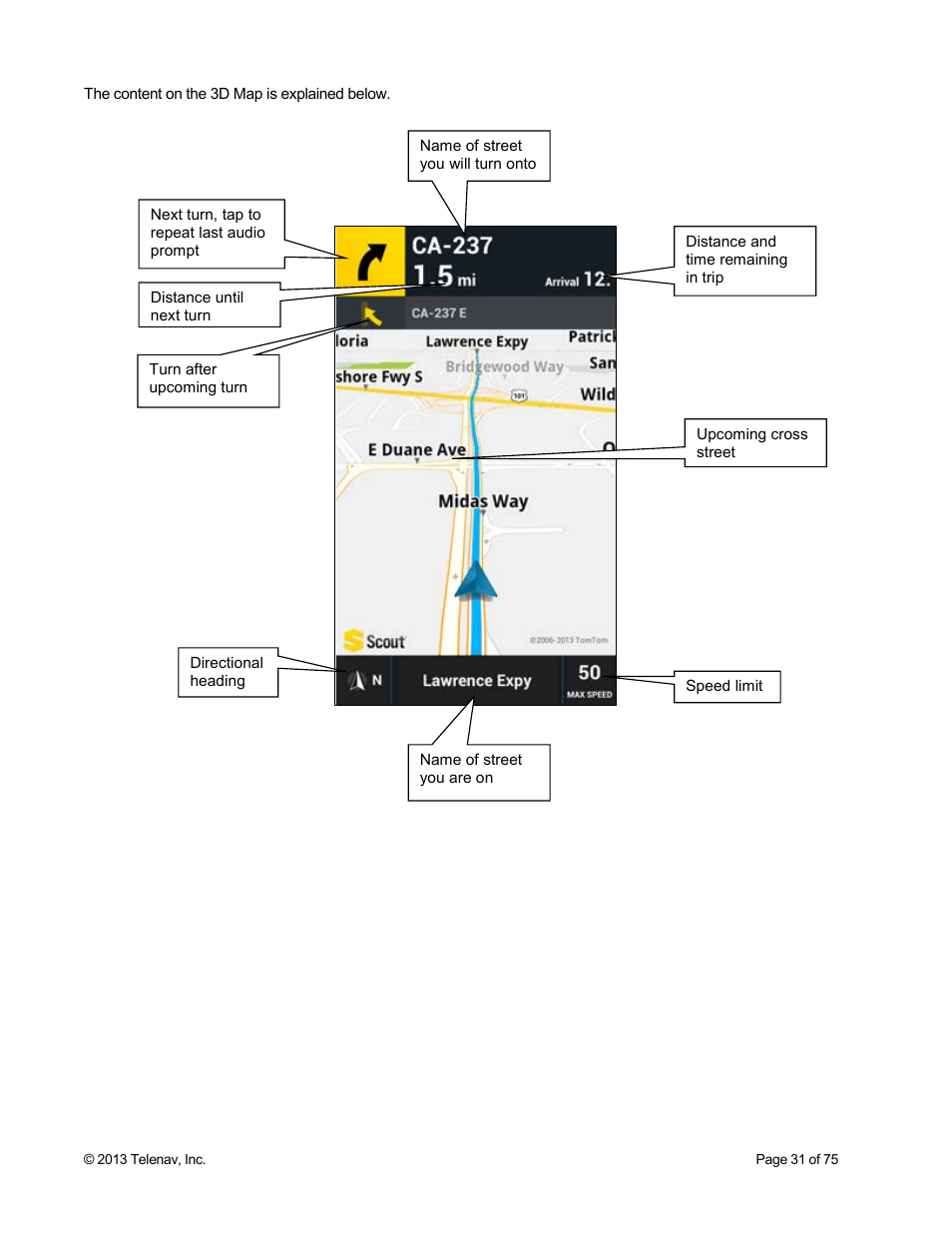 Telenav Scout v1.4 for Android User Manual | Page 31 / 75