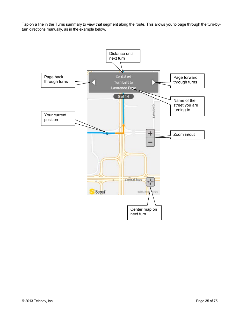 Telenav Scout v1.4 for Android User Manual | Page 35 / 75