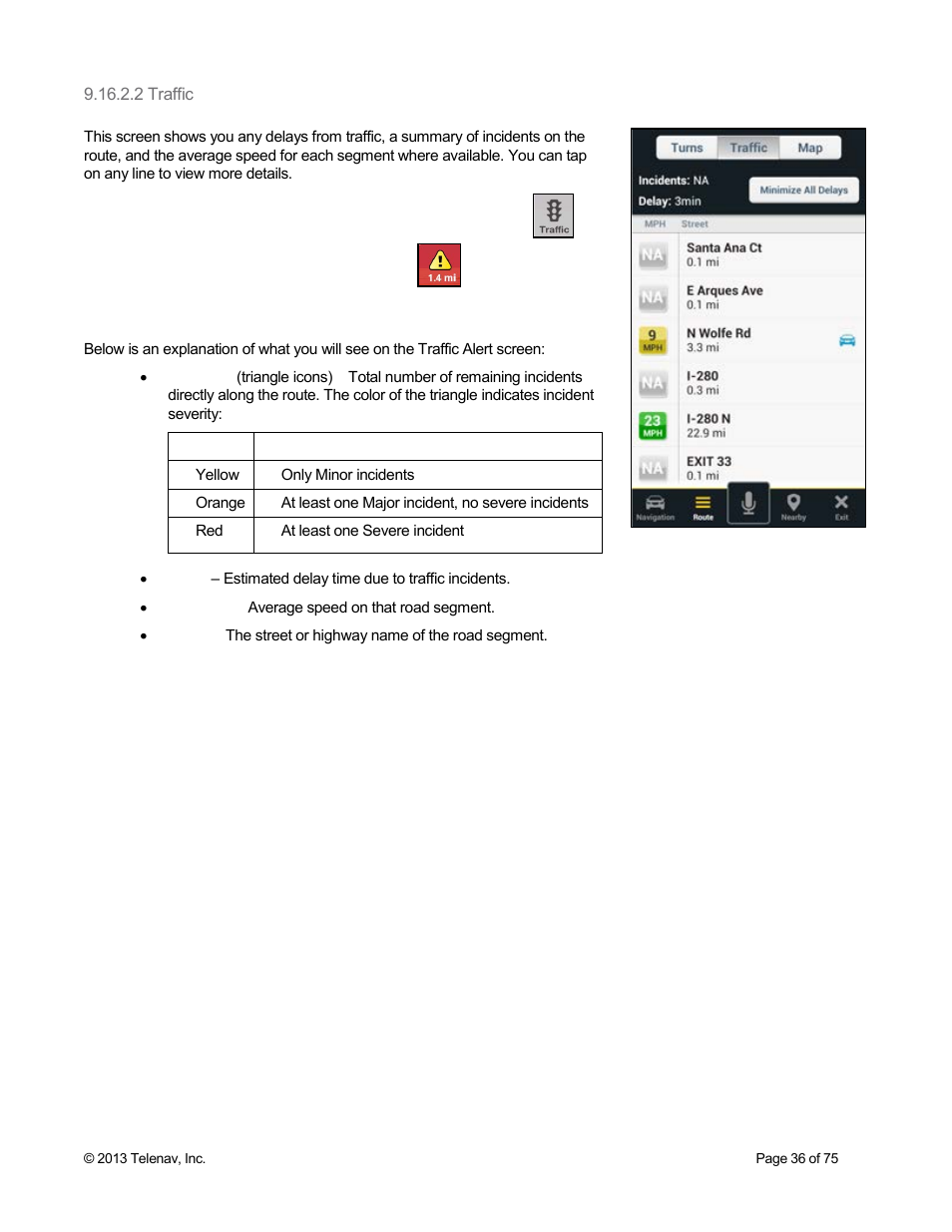 2 traffic | Telenav Scout v1.4 for Android User Manual | Page 36 / 75