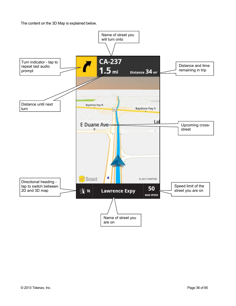 Telenav Scout v1.3 for Android User Manual | Page 36 / 85