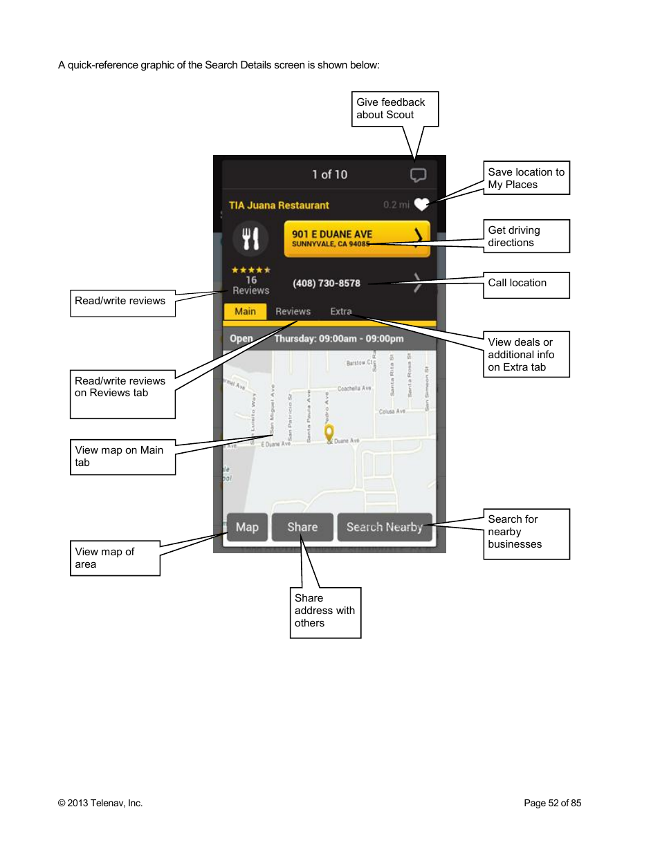 Telenav Scout v1.3 for Android User Manual | Page 52 / 85