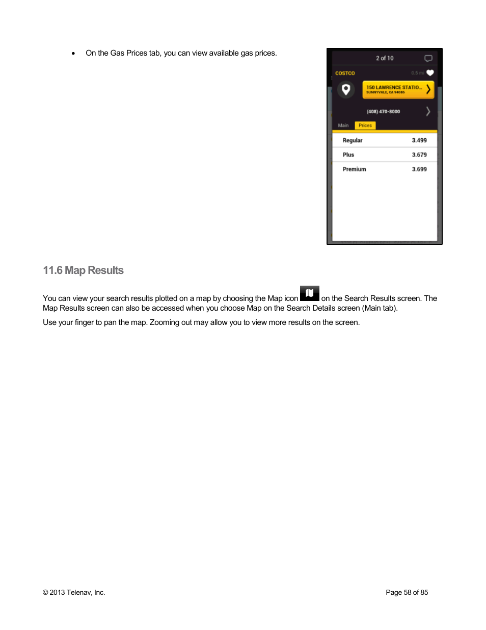 6 map results | Telenav Scout v1.3 for Android User Manual | Page 58 / 85