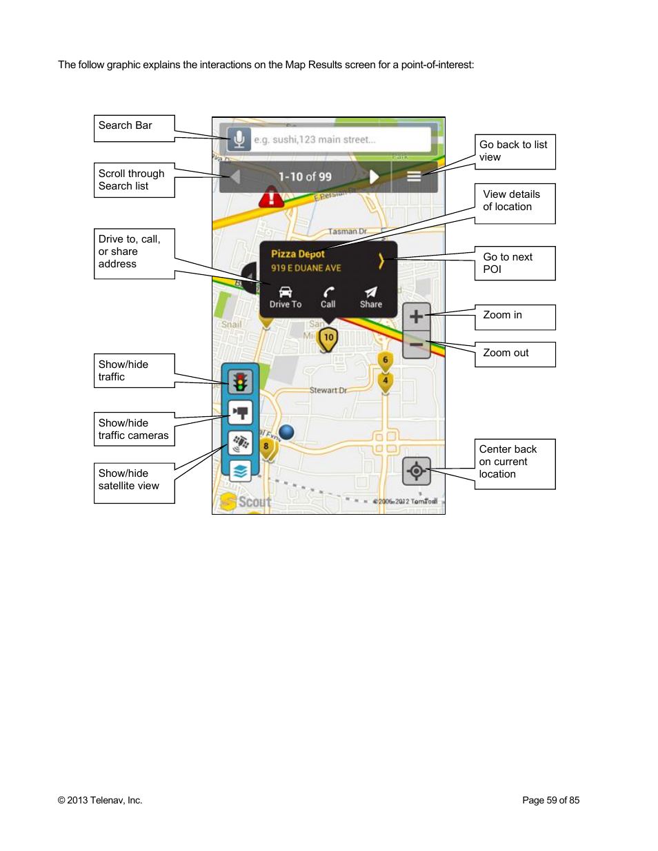 Telenav Scout v1.3 for Android User Manual | Page 59 / 85