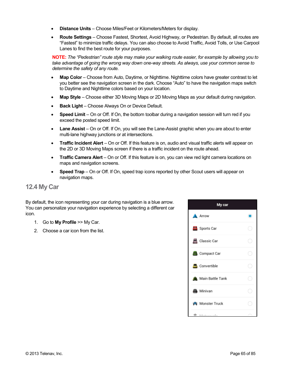 4 my car | Telenav Scout v1.3 for Android User Manual | Page 65 / 85