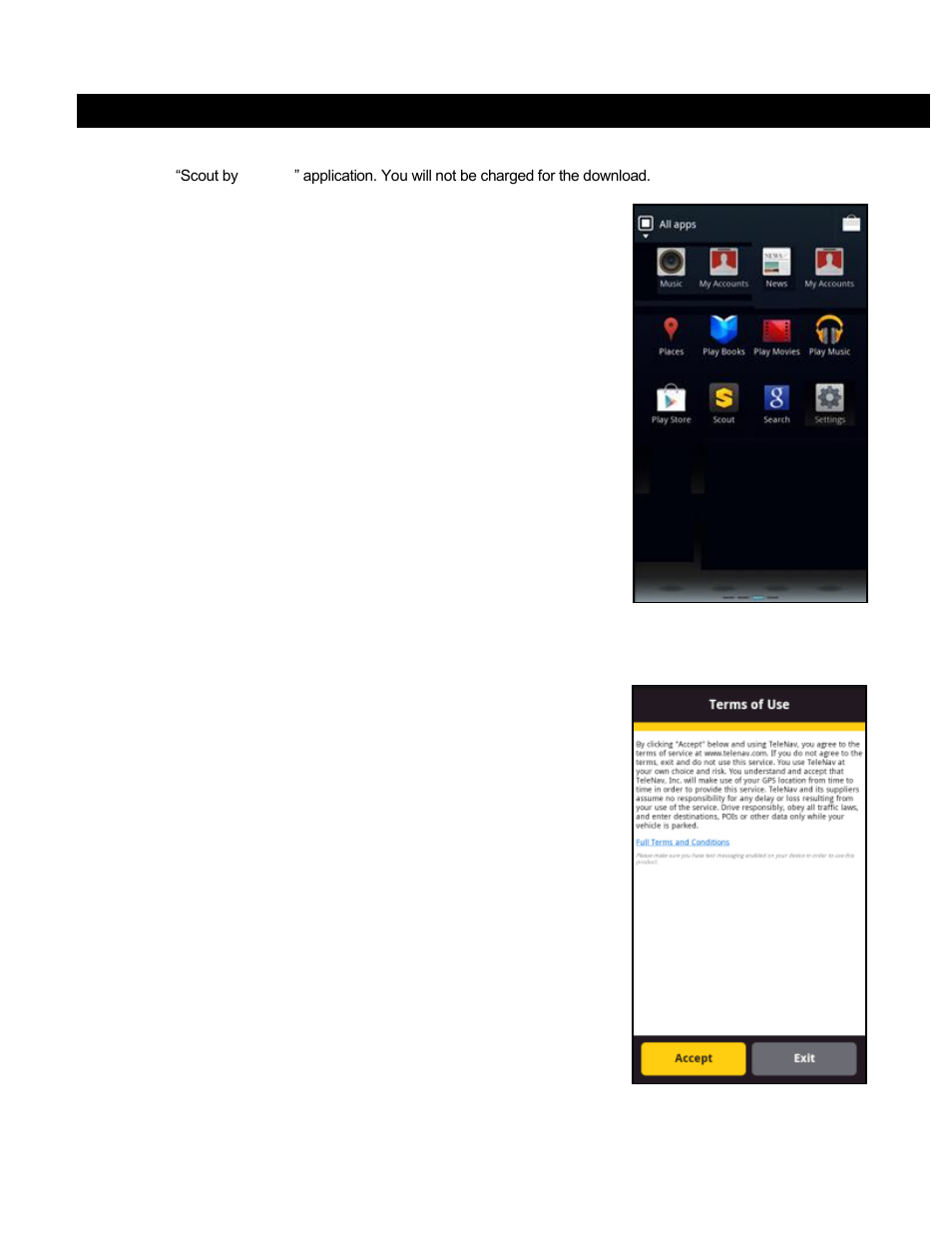 Downloading & launching scout, 1 sign-on process | Telenav Scout v1.2 for Android User Manual | Page 12 / 87