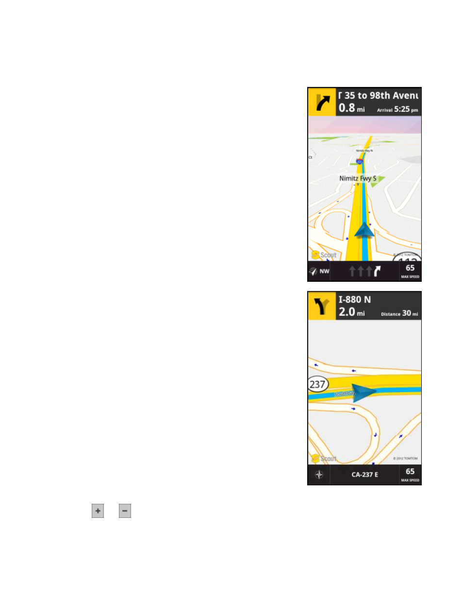15 navigation views, 1 3d moving map, 2 2d moving map | Telenav Scout v1.2 for Android User Manual | Page 36 / 87