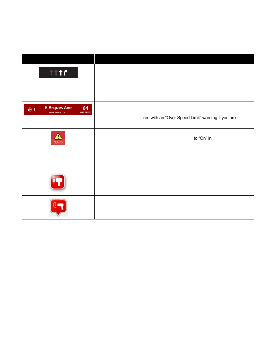 3 on-screen navigation icons | Telenav Scout v1.2 for Android User Manual | Page 38 / 87