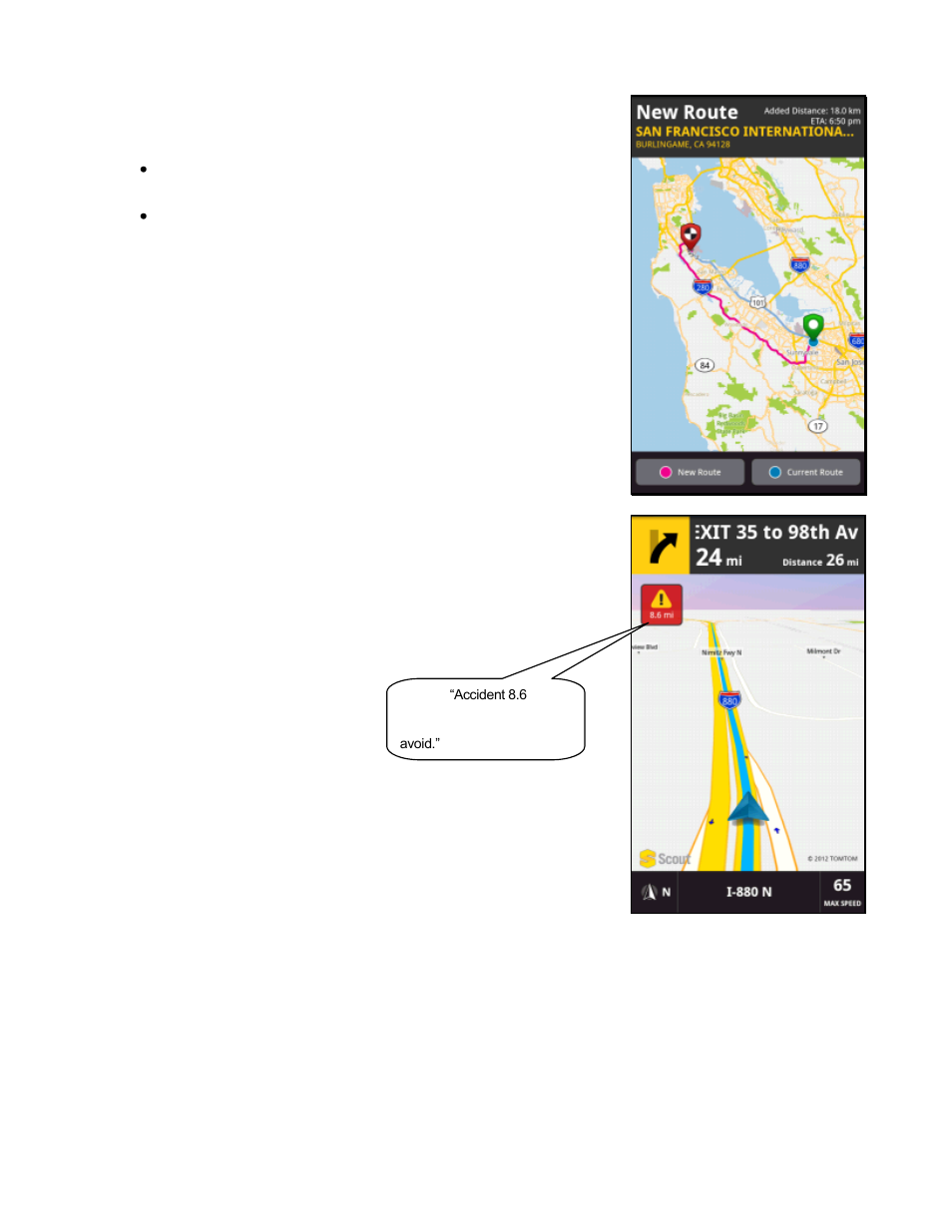 4 avoiding traffic from traffic alert | Telenav Scout v1.2 for Android User Manual | Page 43 / 87