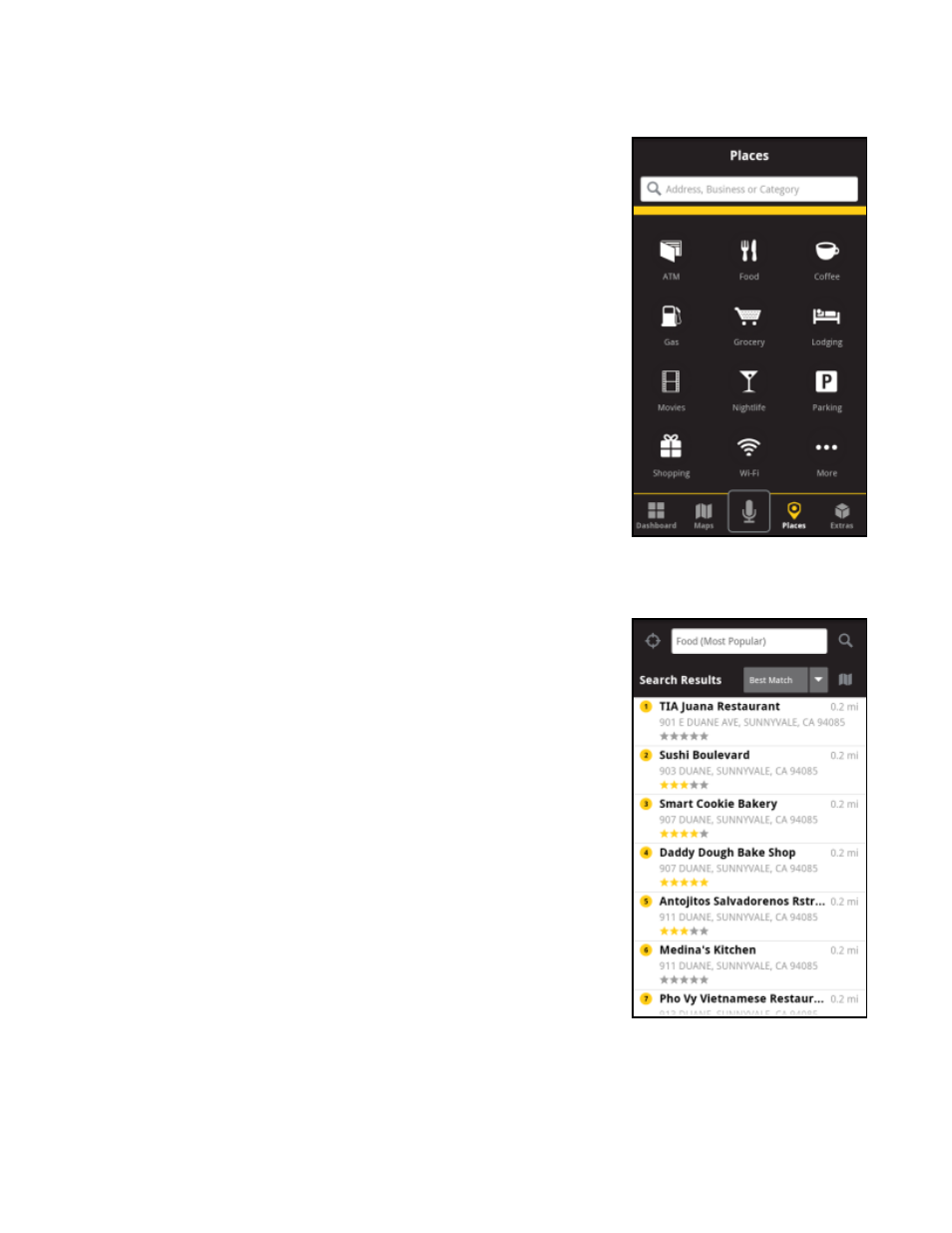 8 search nearby, 9 ratings and reviews | Telenav Scout v1.2 for Android User Manual | Page 62 / 87
