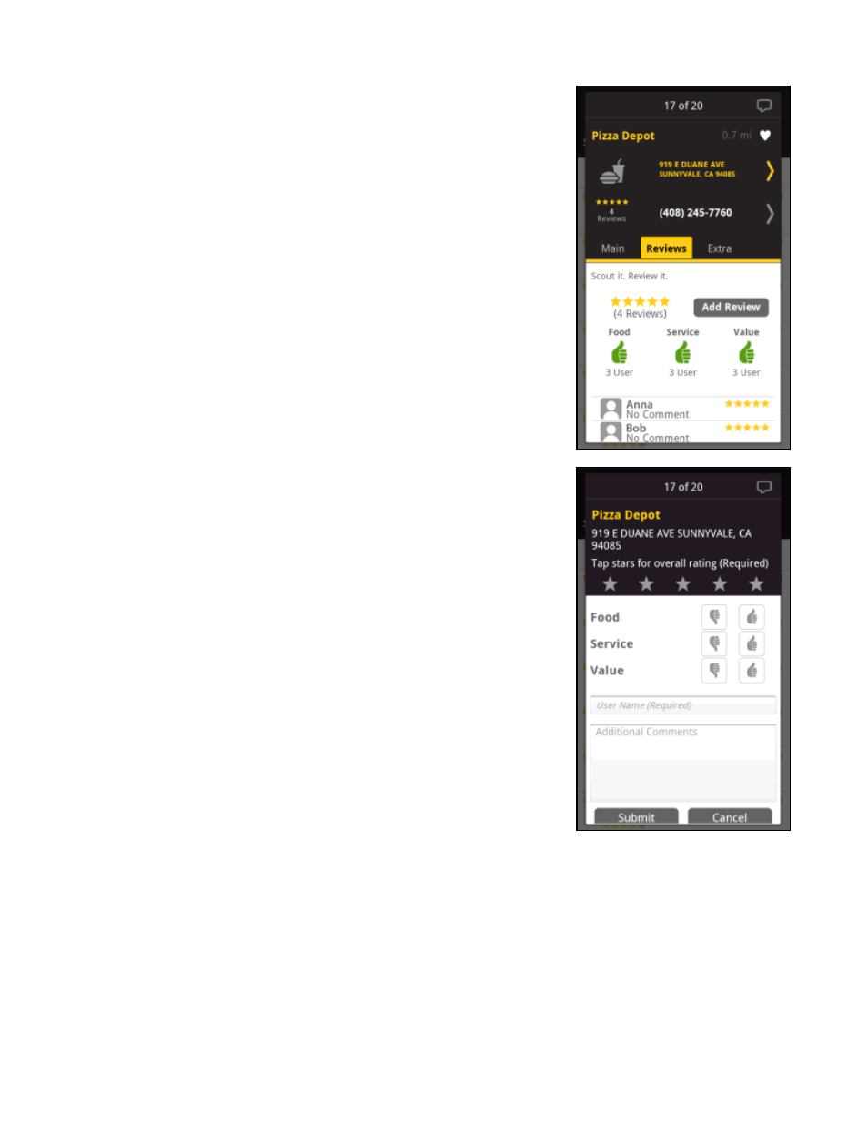 1 submit your own rating and review | Telenav Scout v1.2 for Android User Manual | Page 64 / 87
