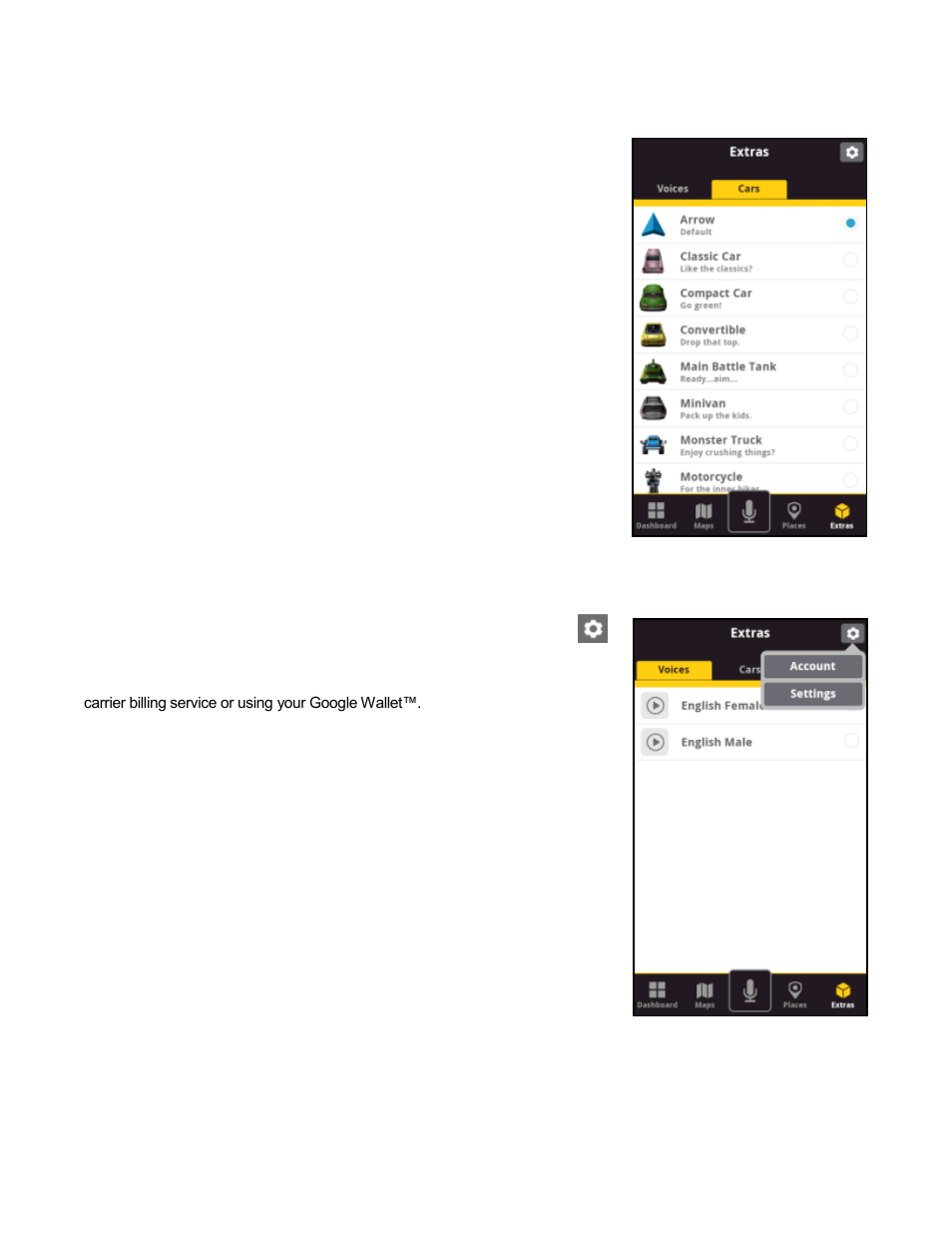 2 cars, 3 my account | Telenav Scout v1.2 for Android User Manual | Page 66 / 87