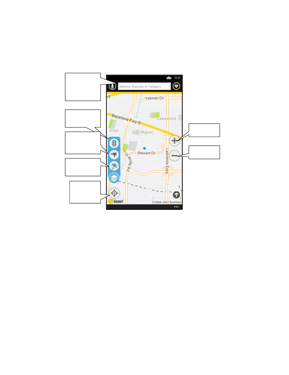 1 map menu options | Telenav Scout v1.2 for Windows for T-Mobile User Manual | Page 17 / 70