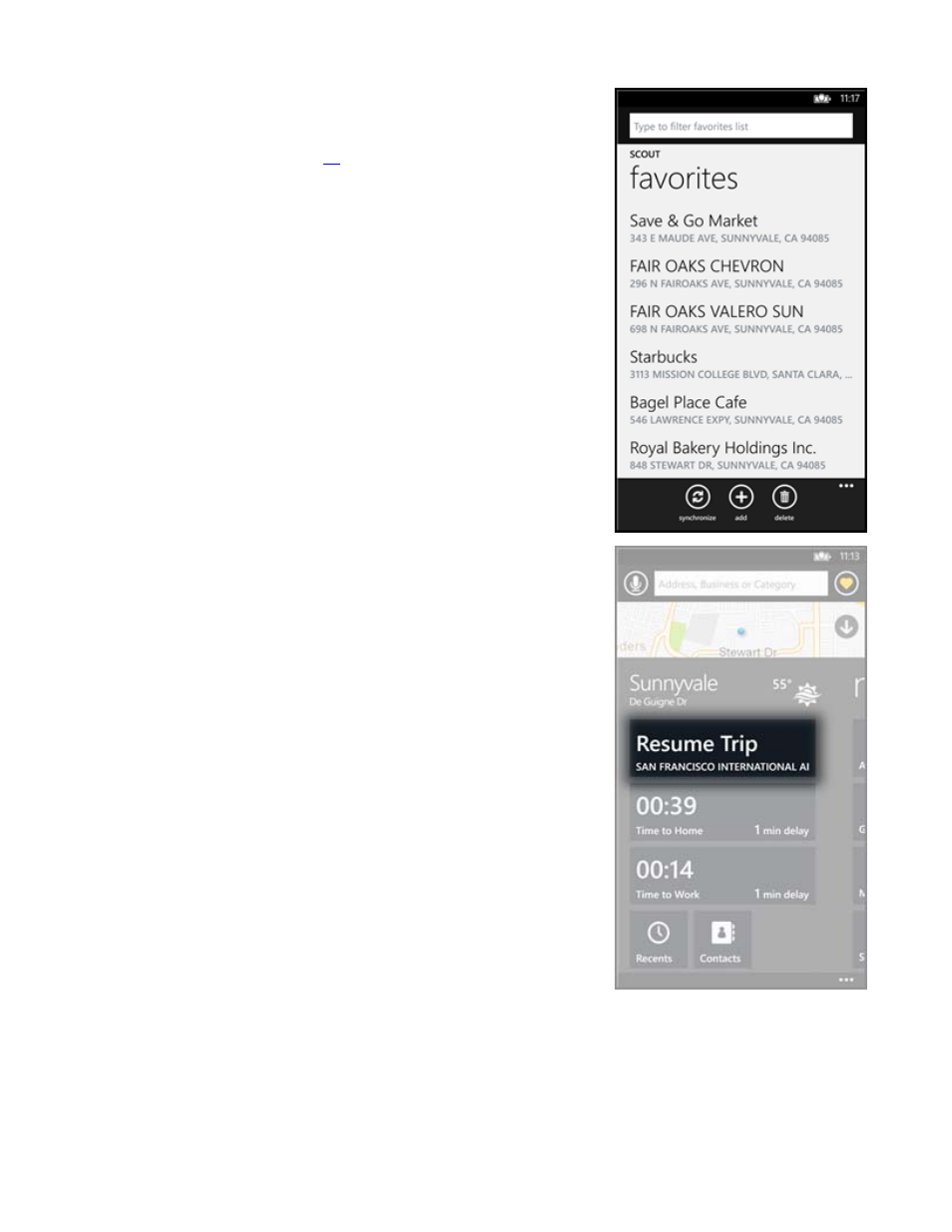 2 favorites, 3 resume trip | Telenav Scout v1.2 for Windows for T-Mobile User Manual | Page 24 / 70