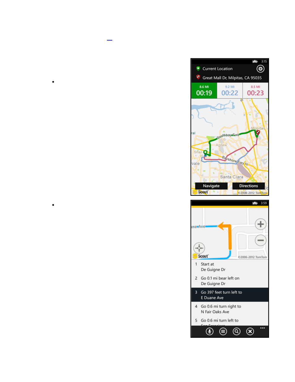 9 route planning screen | Telenav Scout v1.2 for Windows for T-Mobile User Manual | Page 29 / 70